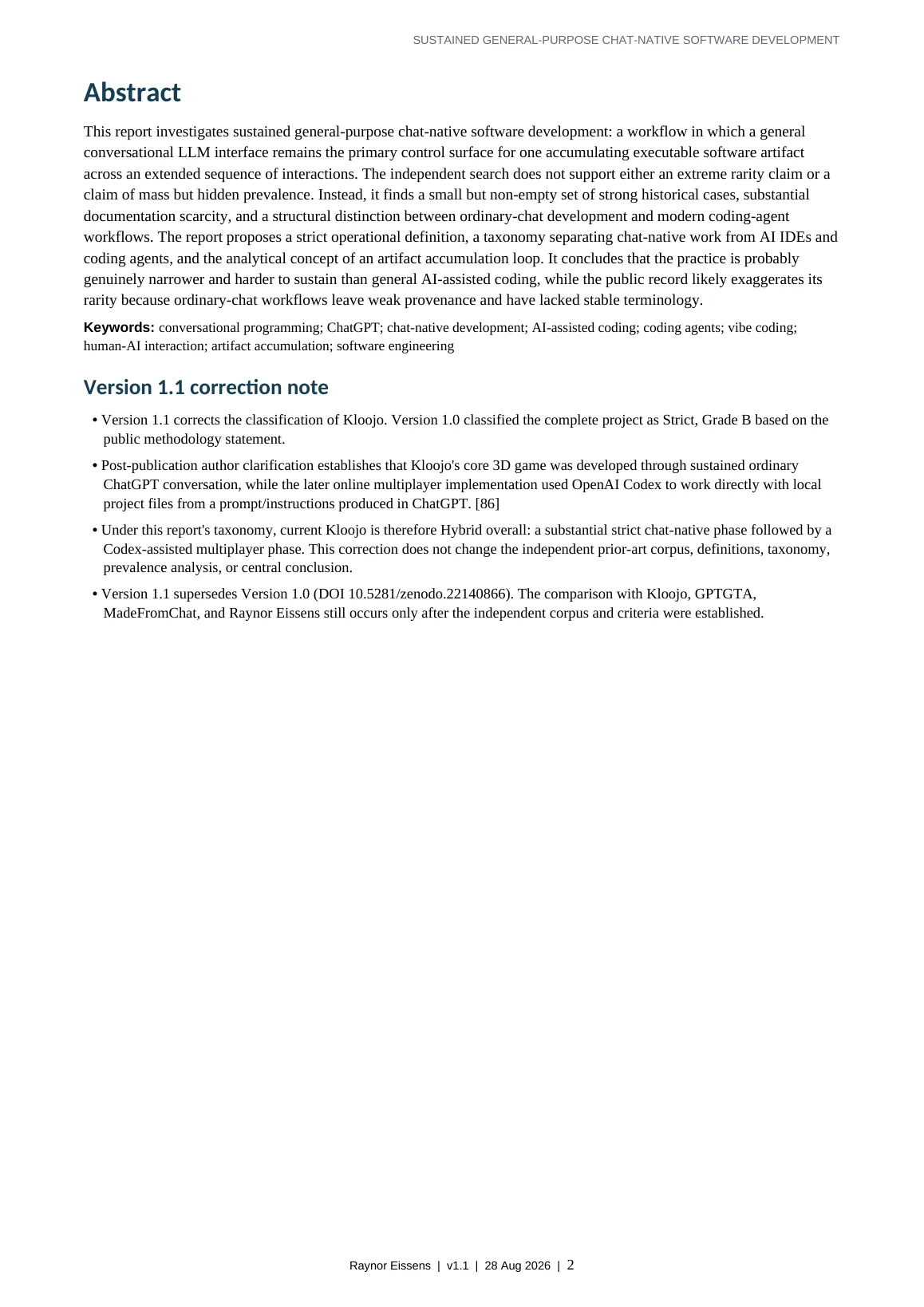 Sustained General-Purpose Chat-Native Software Development page 2
