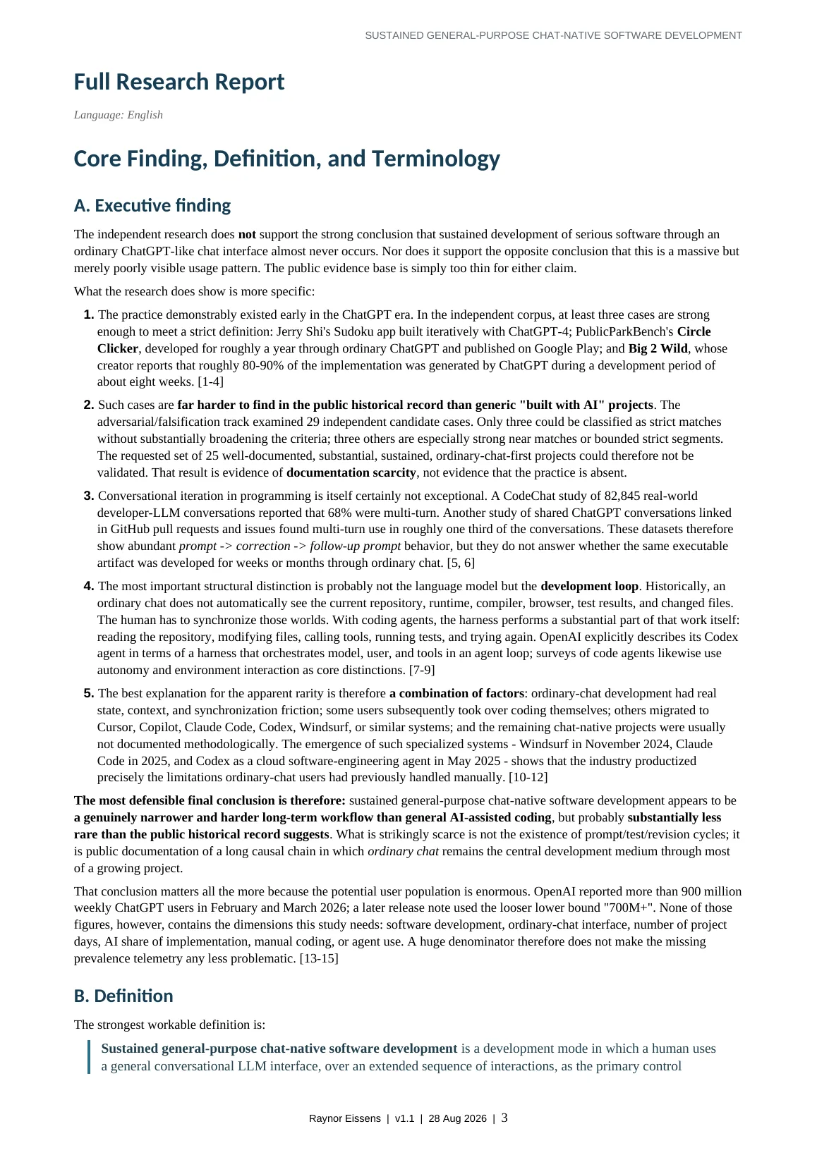 Sustained General-Purpose Chat-Native Software Development page 3