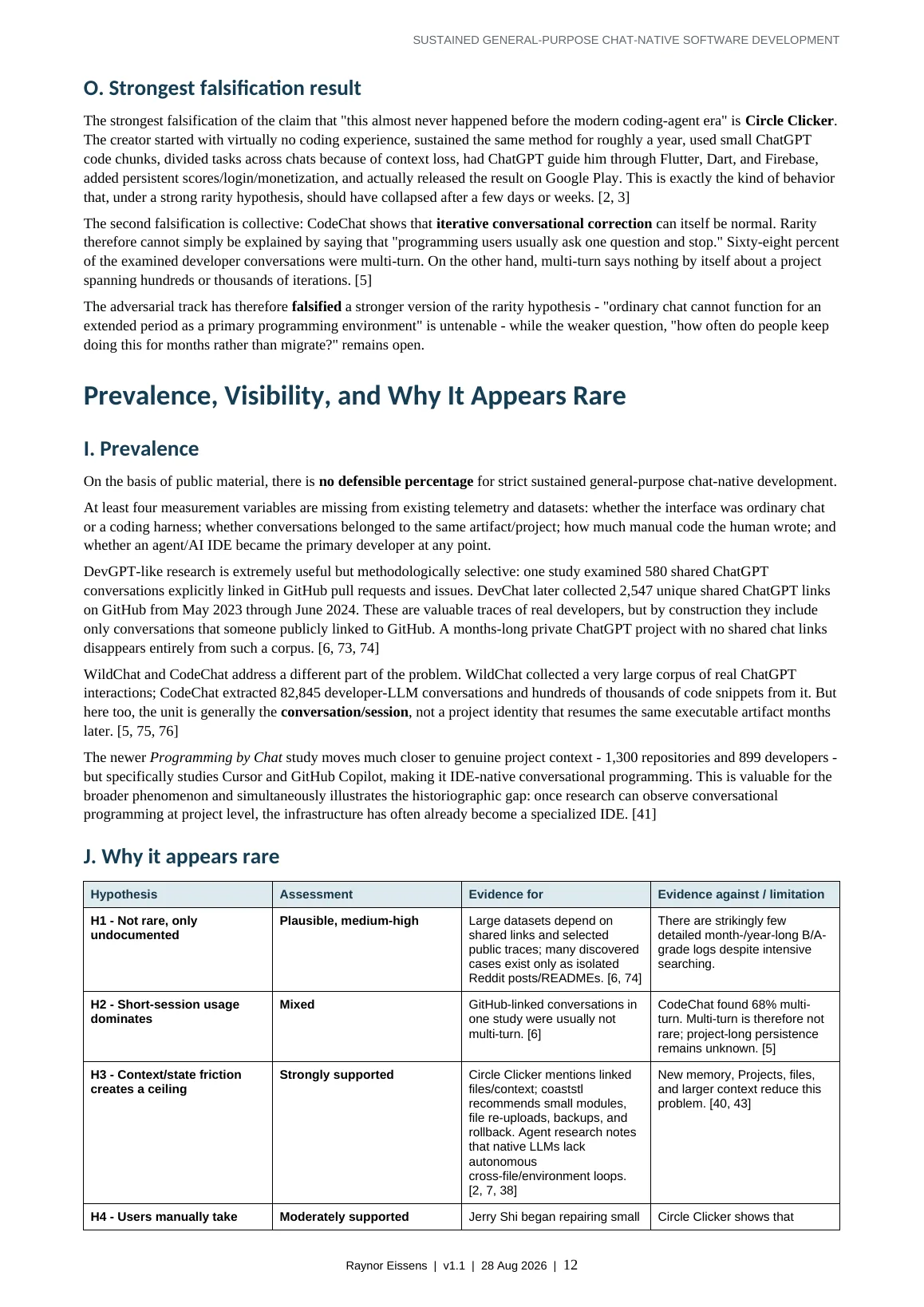 Sustained General-Purpose Chat-Native Software Development page 12