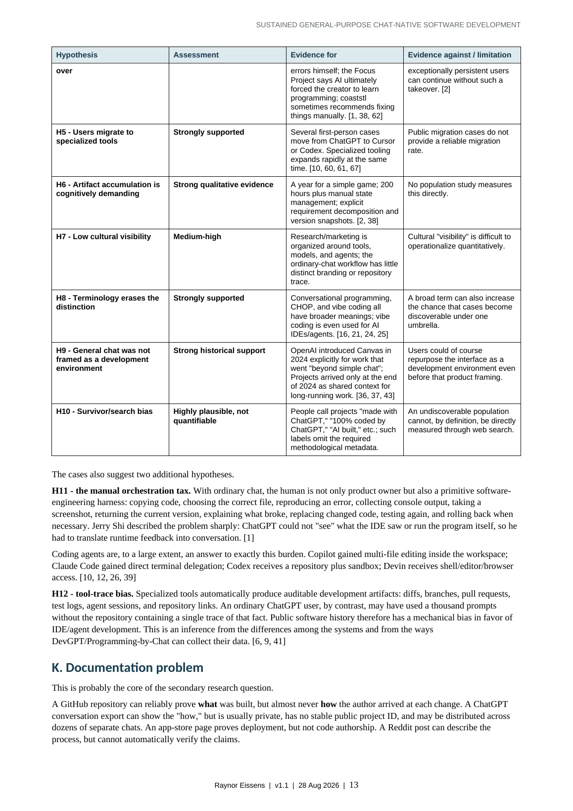 Sustained General-Purpose Chat-Native Software Development page 13