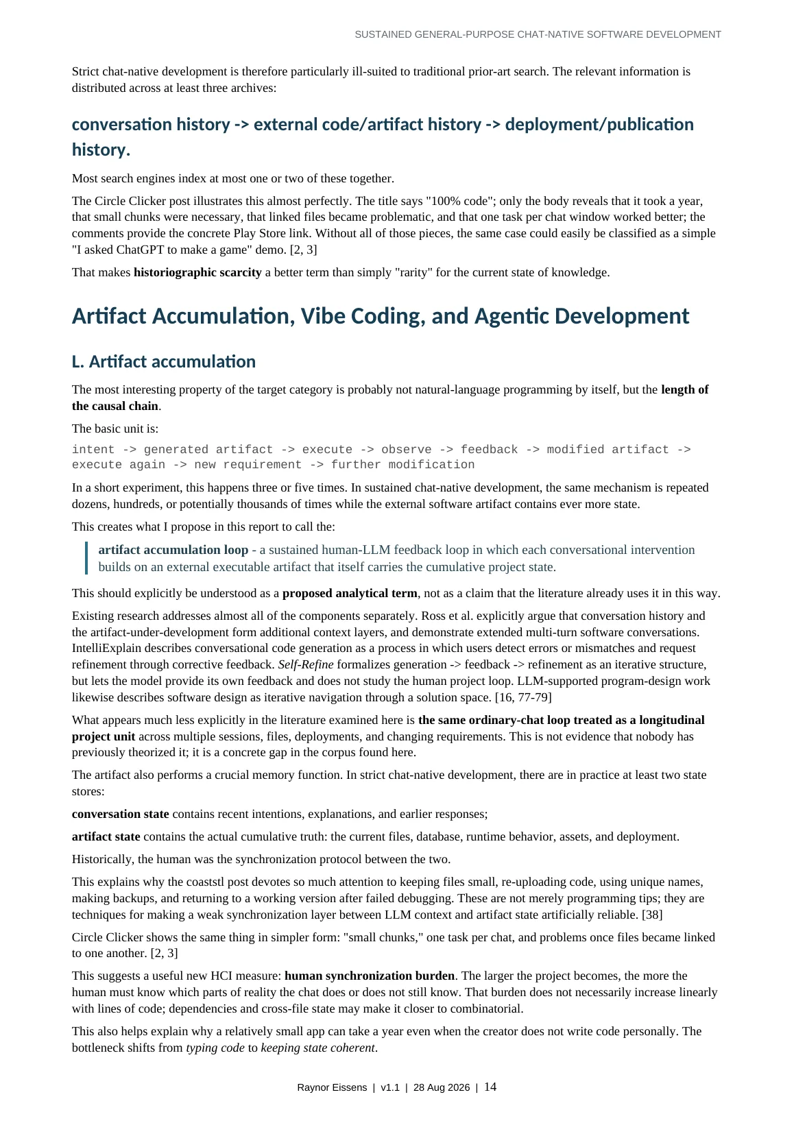 Sustained General-Purpose Chat-Native Software Development page 14