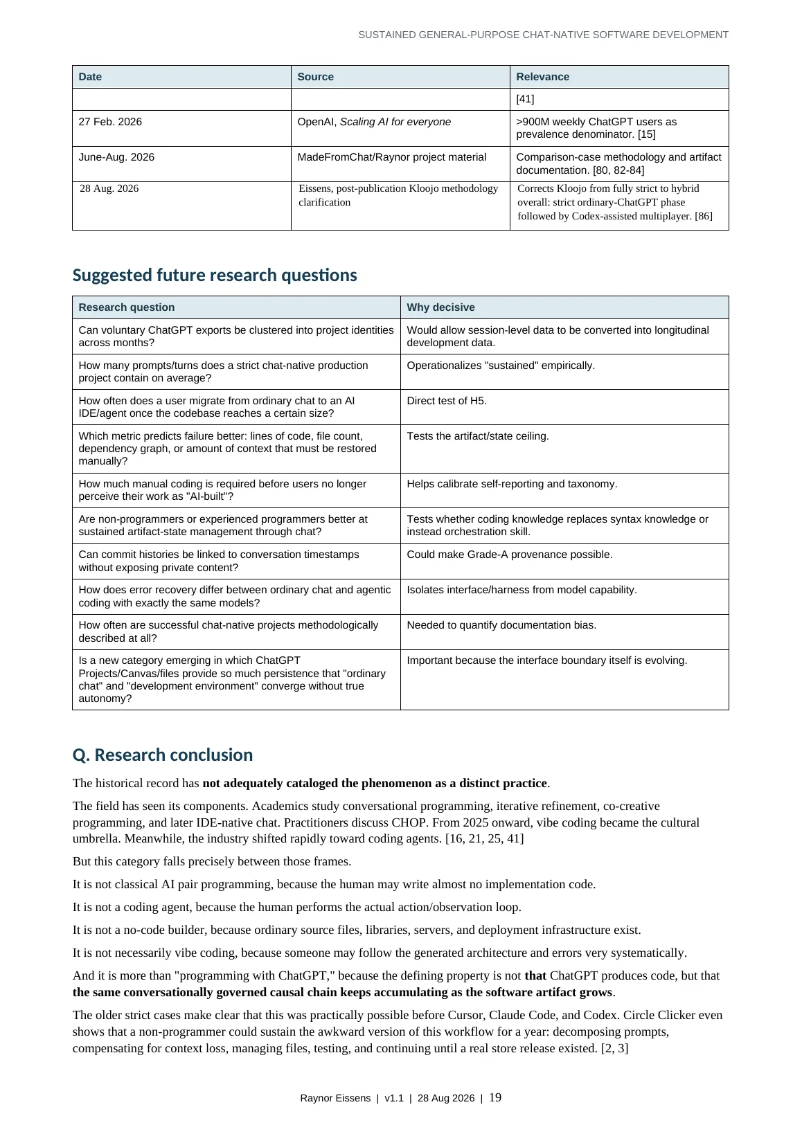 Sustained General-Purpose Chat-Native Software Development page 19