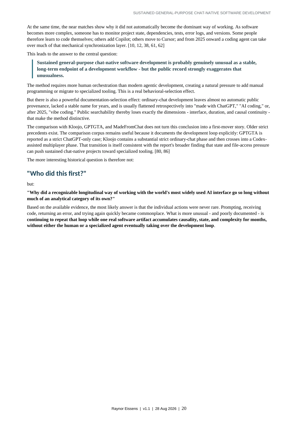 Sustained General-Purpose Chat-Native Software Development page 20