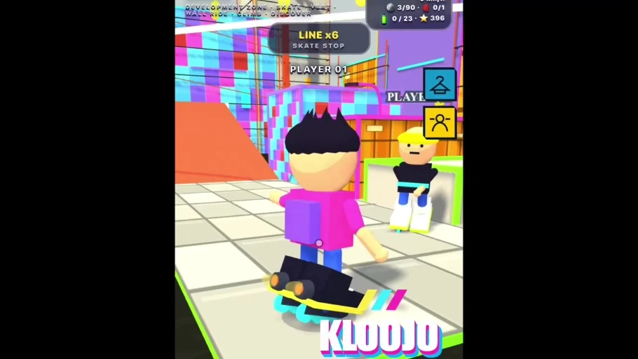 KLOOJO remote player showing a synchronized outfit appearance change