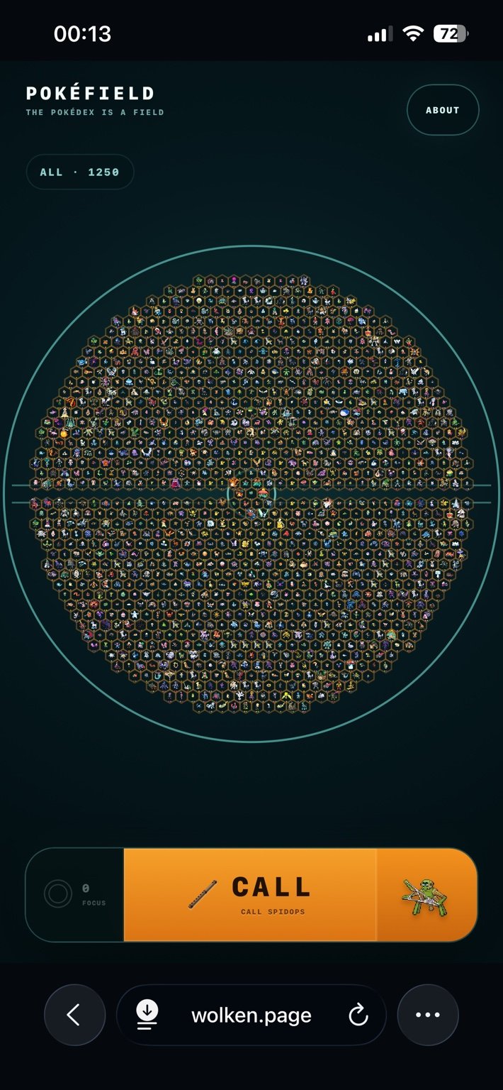 Current PokéField full population with CALL ready